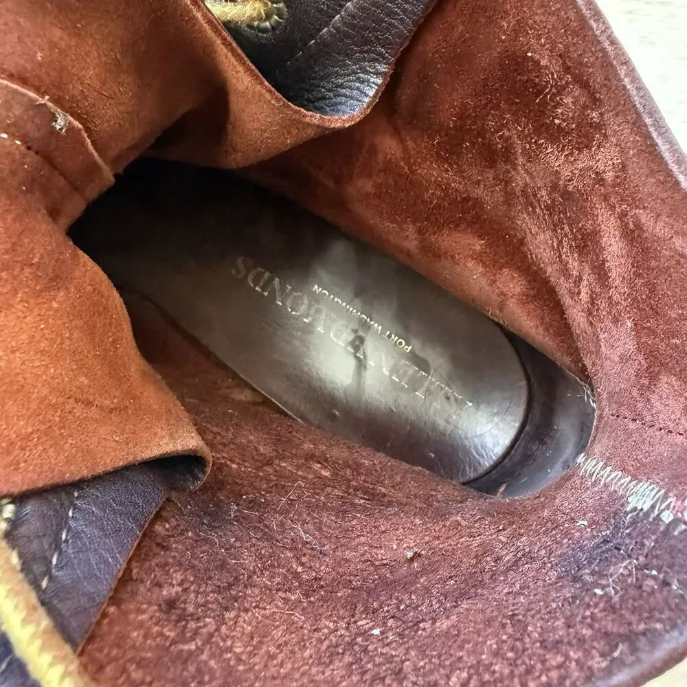 Men’s Allen Edmonds Normandy Cap Toe 10 D Boots Brown Leather Steampunk Handmade